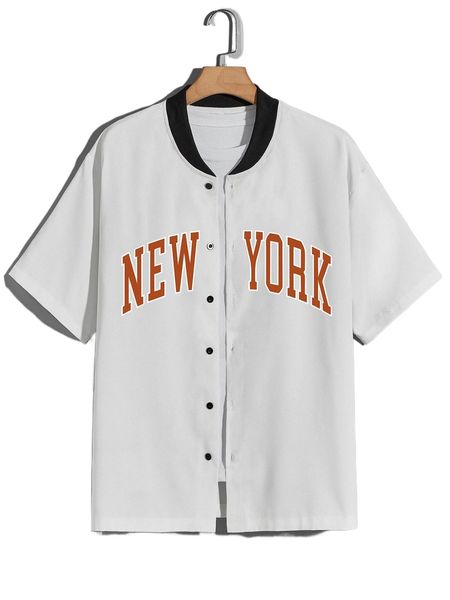 

romwe guys letter graphic shirt without tee u8ln#, White;black