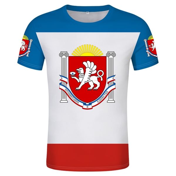 

republic of crimea flag t-shirt diy custom name number crimea simferopol t-shirt summer custom print po clothes 220702, White;black