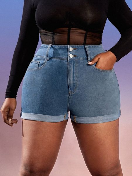 

plus high waist skinny denim shorts q5em#, White;black