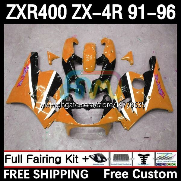 OEM-Karosserie für KAWASAKI NINJA ZXR 400 CC ZX-4R ZX4R 91-96 Karosserie 12DH.138 ZX 4R 4 R 400CC ZXR400 91 92 93 94 95 96 ZXR-400 1991 1992 1993 1994 1995 1996 Verkleidungen orange schwarz