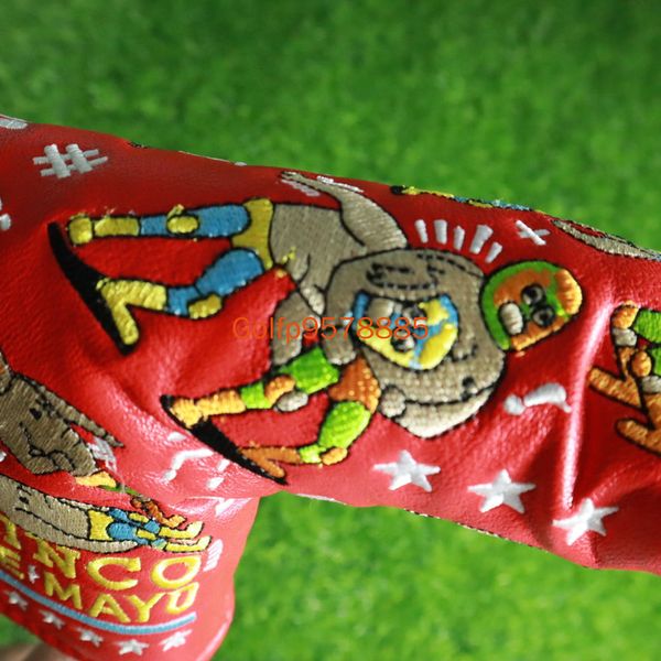 Clube de golfe lâmina putter headcover cinco de mayo sun flor super rato mestre exclusivo mallet putter lâmina putter capa 0704