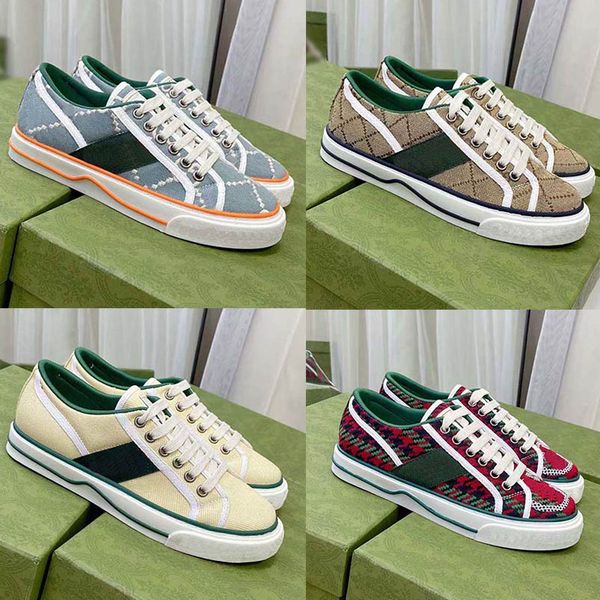 

2021 dress shoes 1977 women canvas italian green and red web stripe sneakers rubber sole stretch cotton low men 35-45 with box, Black