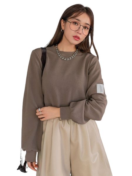 

dazy slogan patched detail bishop sleeve tee e9r1#, White