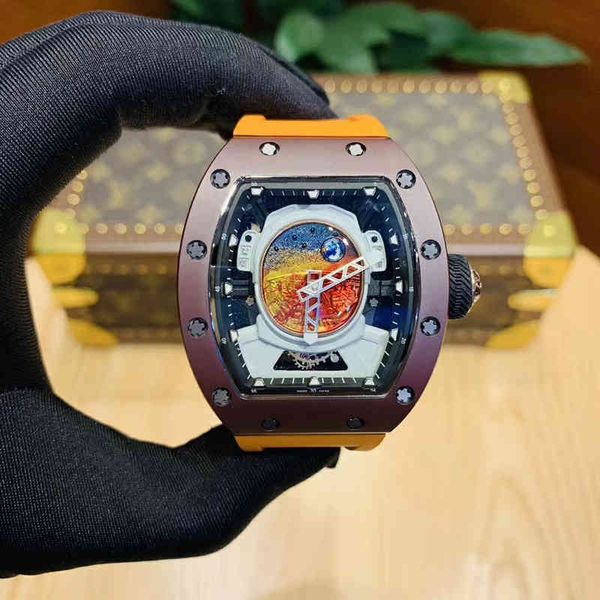 

watches wristwatch designer richa milles mens fully automatic mechanical watch fido astronaut personality space mars atmospheric tide, Slivery;golden