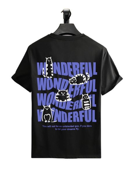 

men cartoon & slogan graphic tee 53ss#, White;black