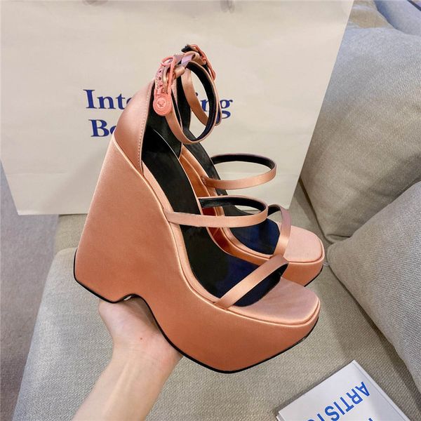 

designer luxury womens triplatform sandals flip flops with box, Black