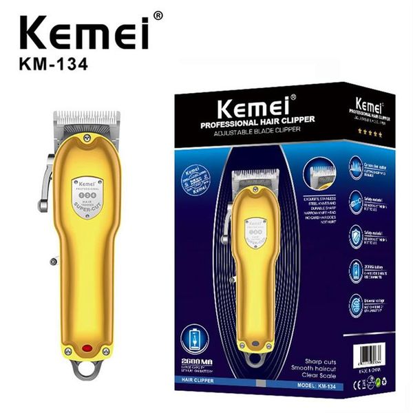 

kemei barber shop shaver rechargeable cuter hair trimmer cliper man adjustable blade razor haircut machine clipper km-134 trimmer22631