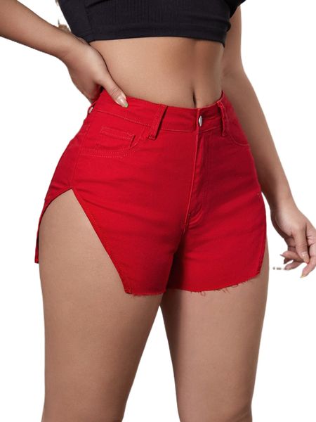 

sxy patched pocket asymmetrical hem denim shorts o0wp#, White;black