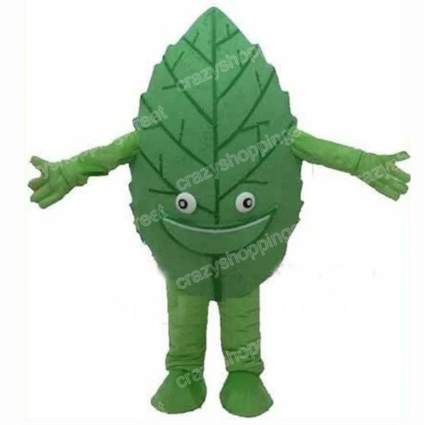 Halloween Green Leaf Maskottchen Kostüm Hochwertige Cartoon Charakter Outfits Anzug Erwachsene Größe Weihnachten Karneval Party Outdoor Outfit Werbeanzüge