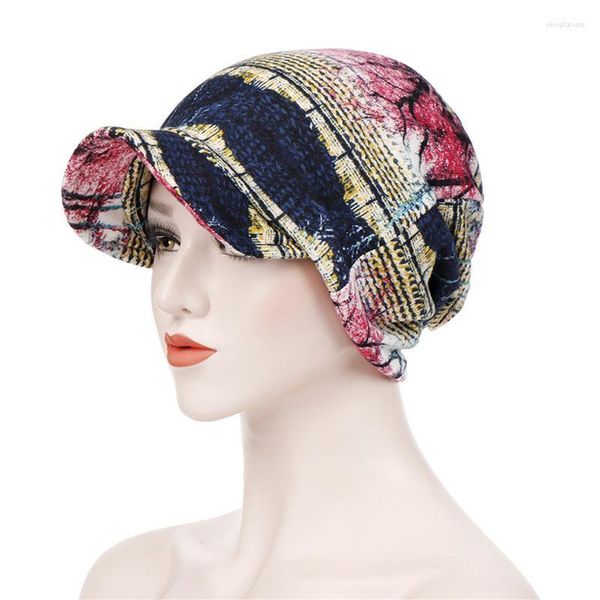 Beanie/Totenkopf-Kappen, modisch, breiter Krempe, Sonnenhut, Baumwolle, Hijab, Turban, Kopfwickel, Haarausfall, Chemo-Kappe, Kopftuch, Wraps, Abdeckung, Visier für Frauen, Oliv22