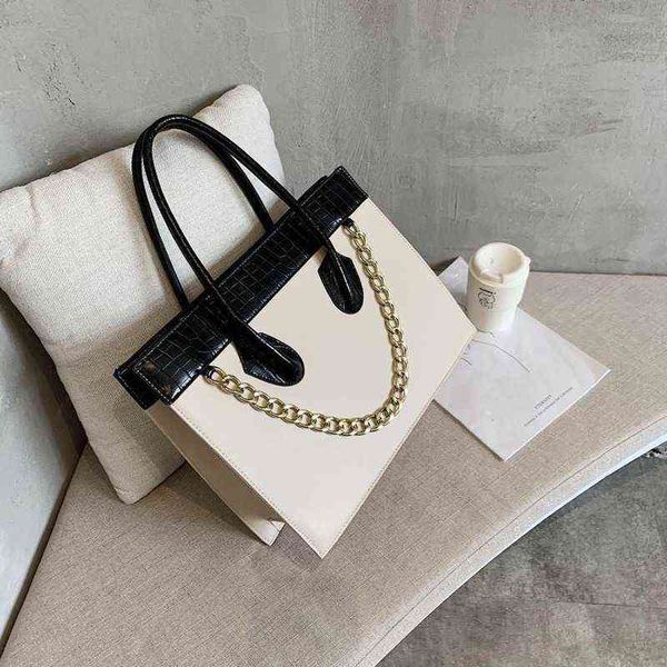 

stone pattern temperament retro large capacity tote bag 2020 new fashion handbag business women designer shoulder messenger bag g220506