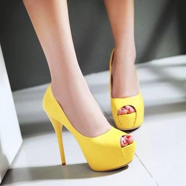 

sandals women's summer style fashion solid fish mouth shallow open toe fine heel high shoe plus size 33-43sandals, Black