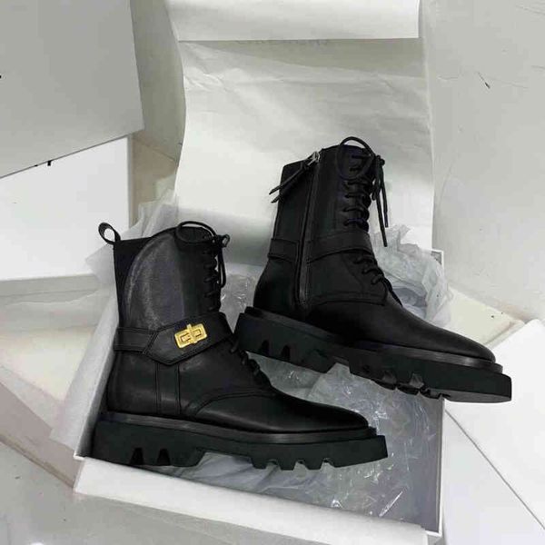 

boots turn-lock fastening eden ankle combat boots black smooth leather biker boot rounded toe zip buckle martin booties luxury designers sho
