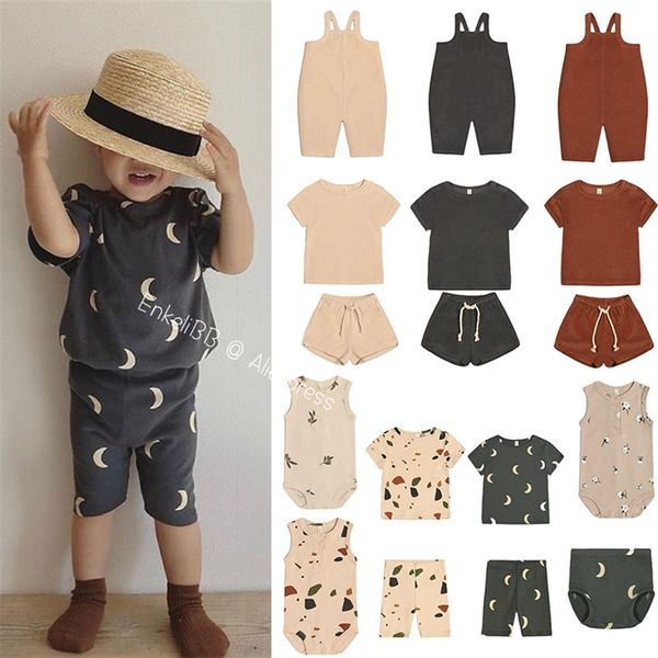 Enkelibb Toddler Boy Casual Camise e Bloomers Oz Roupas de verão de alta qualidade Roupas de manga curta 220608