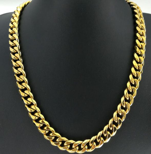 

18k gold plated chains flat ring necklace hip hop chain metal thick chain 9mm 60cm, Silver