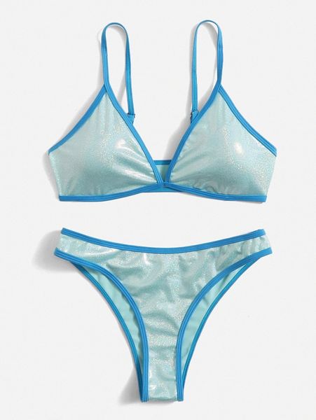 

binding trim bikini swimsuit m3u5#, White;black