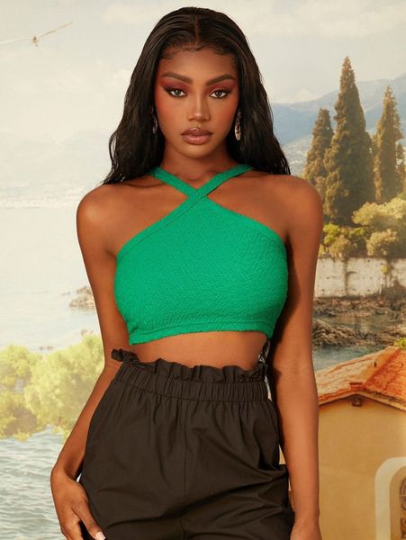 

newness solid crop cami 50wg#, White