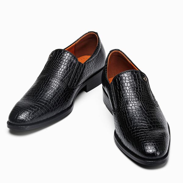 

men dress shoes men stylish business gentleman's leather shoes 220321, Black