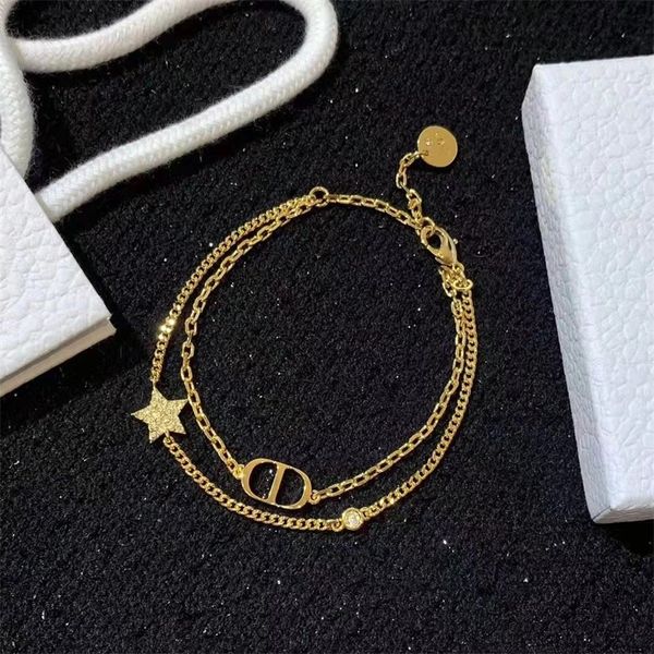 

20% off 2022 new jewelry high version di xing double layer women's fashion simple trend light luxury versatile bracelet, Black