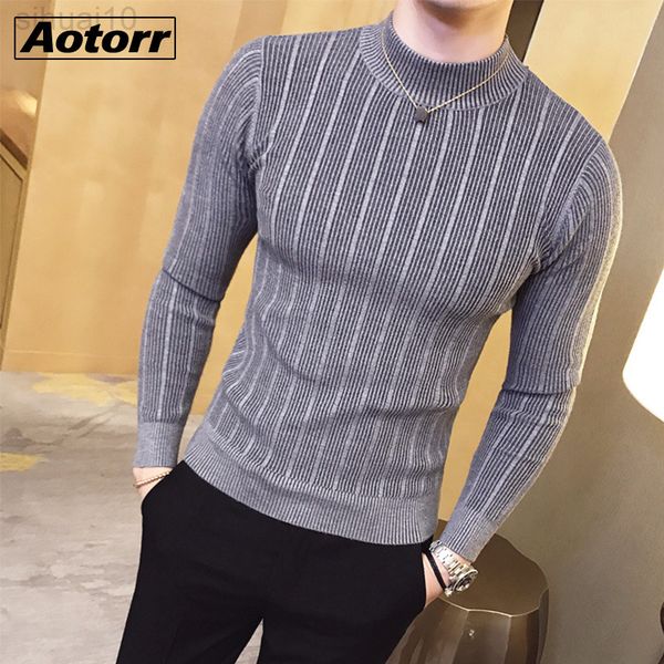 

fashion casual striped boutique wool sweaters men slim soft warm pullovers spring male new arrivals o-neck solid color knitwear l220801, White;black