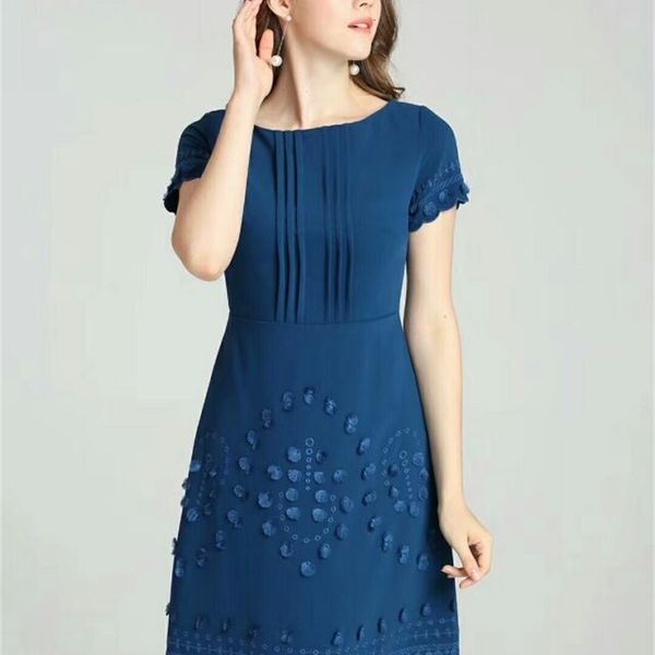 

casual dresses elegant style women's wear embroidered a-line skirt in summer slim dress a9x2, Black;gray