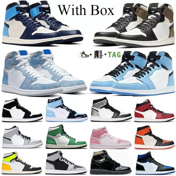 

2022 men 1 basketball shoes jumpman 1s university blue pink green court purple royal bred toe unc women obsidian game sneakers trainers