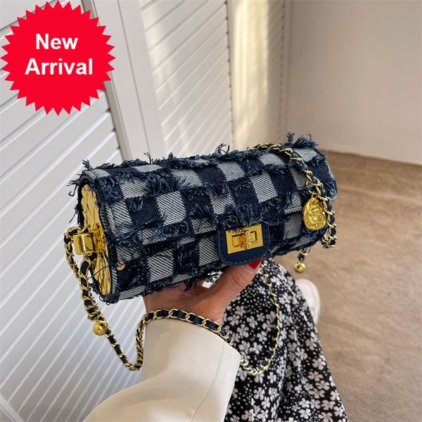 

tide brand wholesale small denim underarm 2022 chain cylinder single messenger female fashion trend shoulder crossbody bags