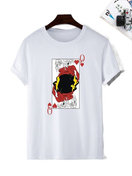 

men cartoon figure graphic tee m5ak#, White;black