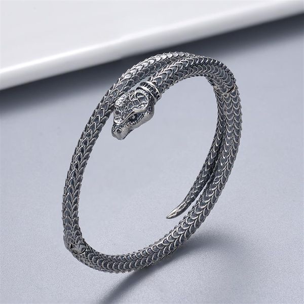 

new product retro bracelet silver plated bracelet snake bracelet for couple jewelry supply fashion trend accessories295m, Black