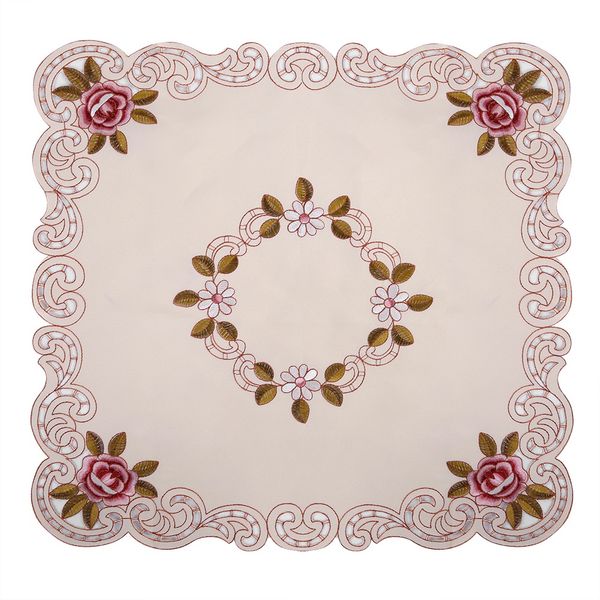 

red table linens floral flower embroidered runner tablecloth cutwork table party decor 56cm