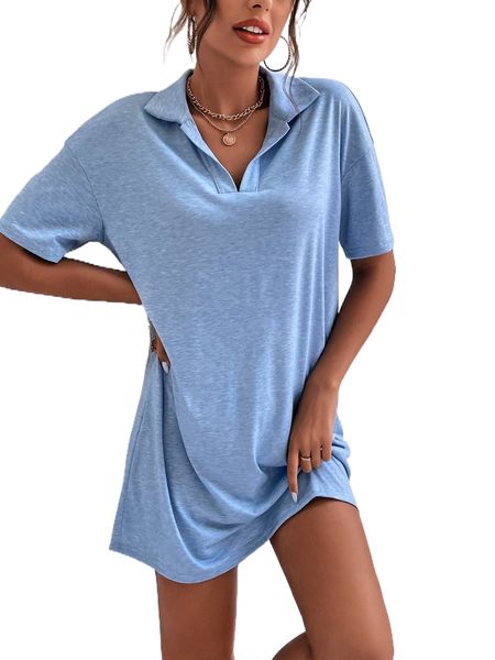 

space dye drop shoulder tee dress r4fo#, Black;gray