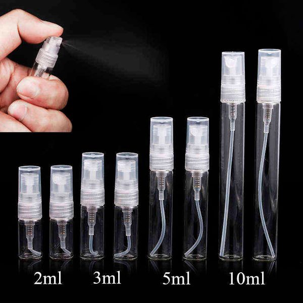 

10pc 5ml 10ml portable mini bottle glass empty bottle cosmetics bottled toner spray bottle nebulizer cosmetic container y220428