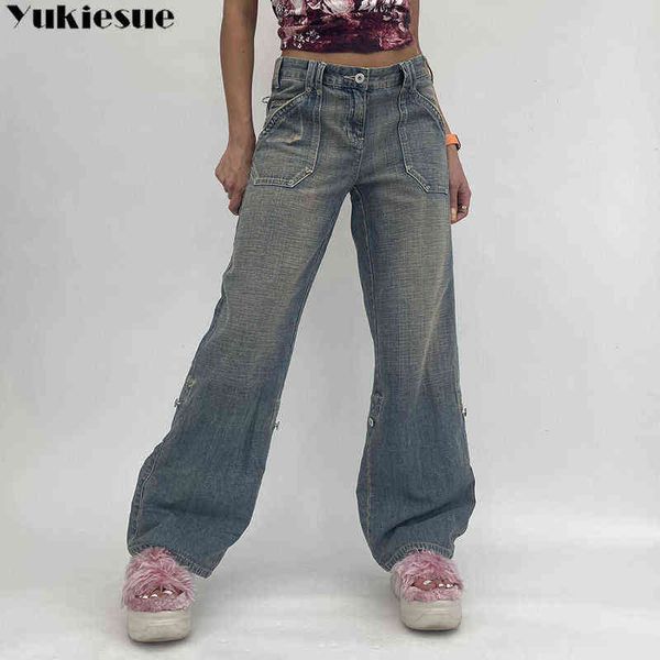 

baggy denim mom jeans vrouwen hoge taille vintage oversized cargo broek casual streetwear harajuku rechte wijde pijpen jeans femme l220726, Blue