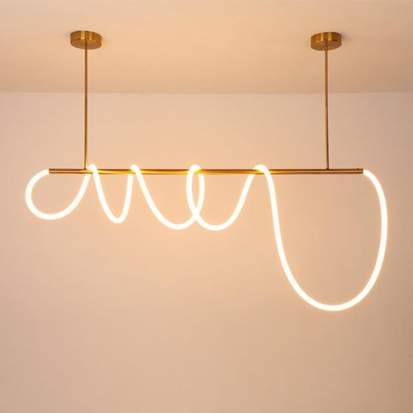 Pendelleuchten 360 Grad leuchtende LED-Leuchten Modernes Wohnzimmer Restaurant Röhre Innendekorative Hängelampe BeleuchtungPendelleuchte