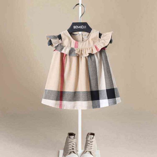 

summer dress for baby girl sleeveless ribbons bow fashion dress princess dresses 1st birthday dress for baby girl clothes g220506, Red;yellow