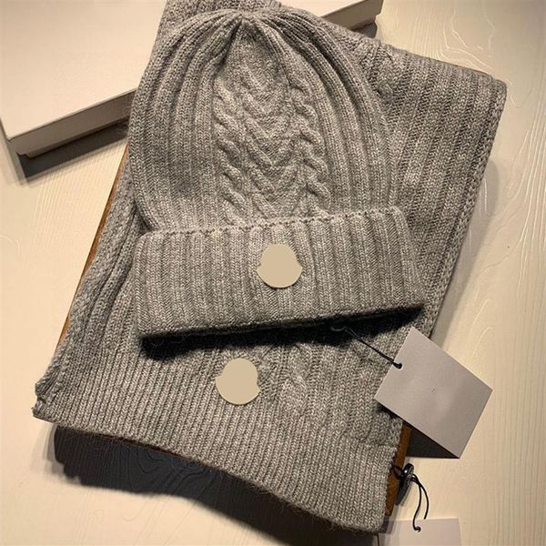 

christmas designer sweater hat scarf set men and women classic casual warm shawl scarfs fitted winter beret 23n, Blue;gray