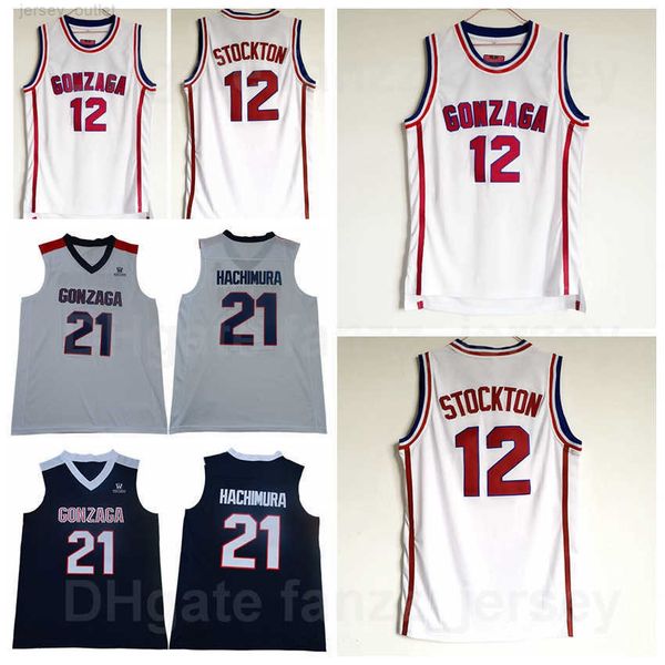 

ncaa basketball gonzaga bulldogs college 21 rui hachimura jerseys john stockton 12 high school university navy blue white team color away br, Black