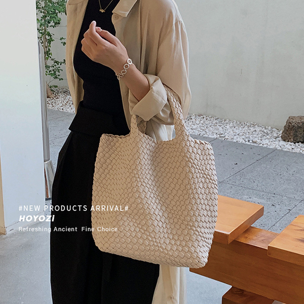 

stray bags luxury handwoven ladies shoulder bags premium pu leather handbags large capacity candy color womens bags