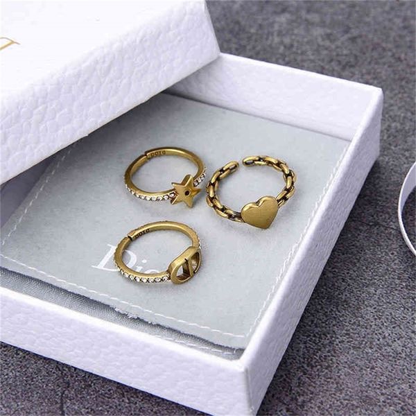 

86% off factory shopnew star heart-shaped three piece ring 34, Silver