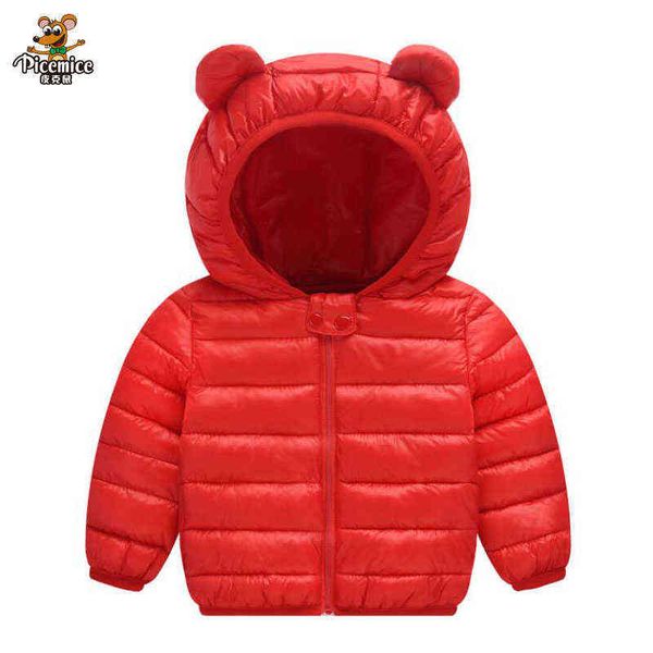 

fashion children cotton lined cartoon ear hoodies boys girls winter warm jacket 2021 new boys girls cotton winter jacket spout j220718, Blue;gray