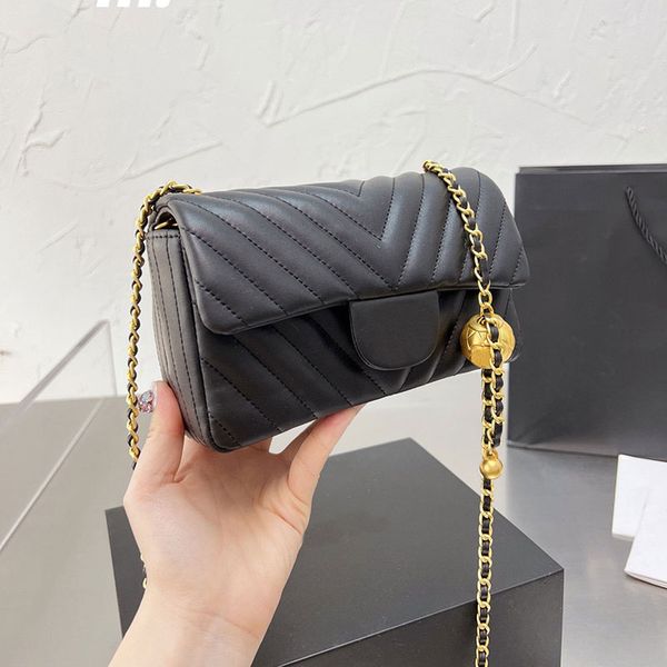 

summer new messenger bag luxury sheepskin v grid stitching gold bead decoration xb50023