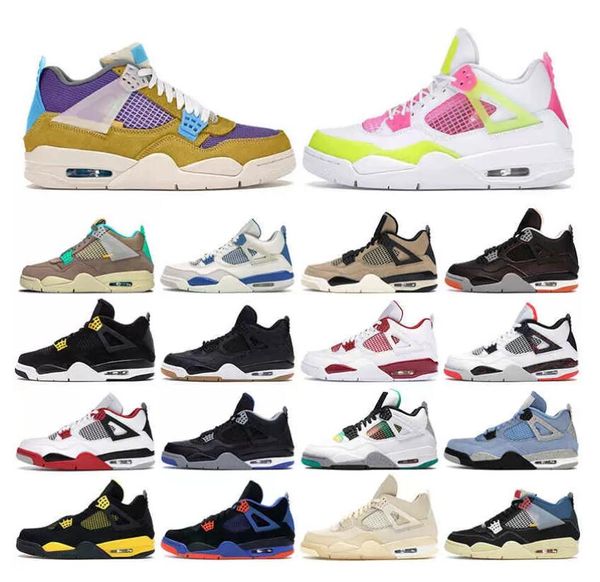 

basketball shoes men 4s 4 pale pure money cool grey royalty university red union guava lemon venom thunder mens trainers sneakers size us 7-