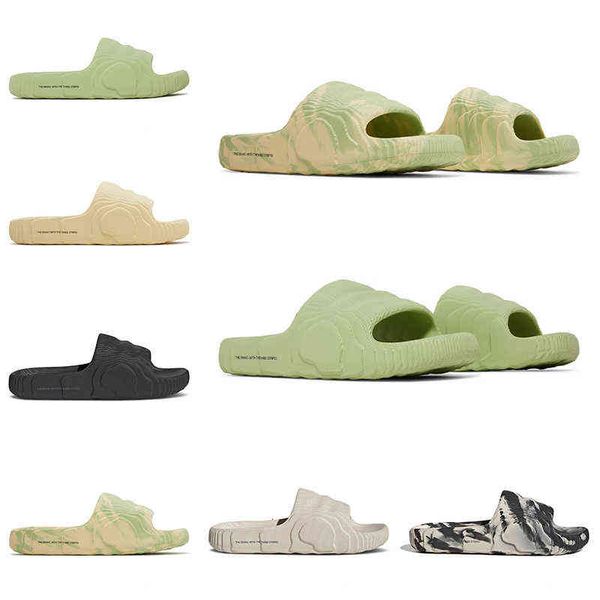 

men women adilette 22 slides hipping designer slipper magic lime desert sand green glow orange black grey beach shoes outdoor mens 5q80