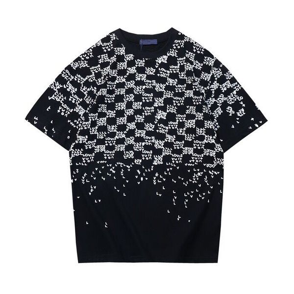 

2022ss spring/summer trend fashion short sleeve t-shirt jacquard women's men's clothing size: m~ color: black and white b85d, Black;brown