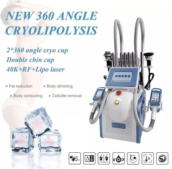 Taşınabilir Kriyoterapi Yağ Kaldırma Yağ Donma Cryolipolysis Zayıflama Doublechin Tedavisi Lipo Lazer 40K Kavitasyon Vakum Terapi Vücut Şekillendirici Ekipmanlar