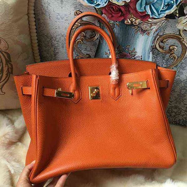 

handbags hermns bags shoulder birkim high sense luxury tote designer lychee pattern layer cowhide platinum togo calf hide leather women&#039