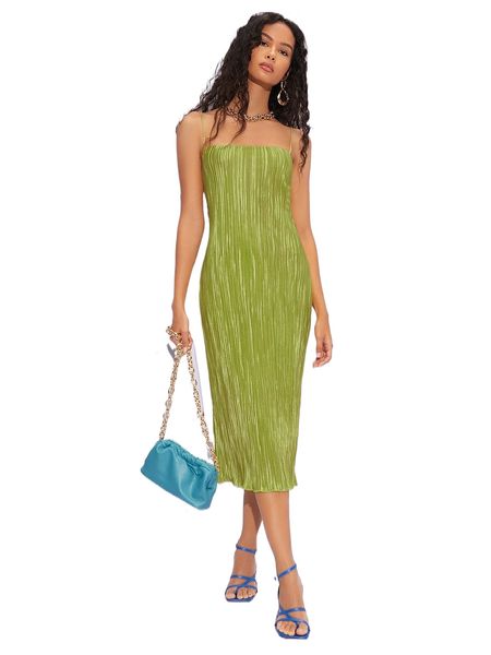 

solid rib-knit cami dress 81xj#, Black;gray