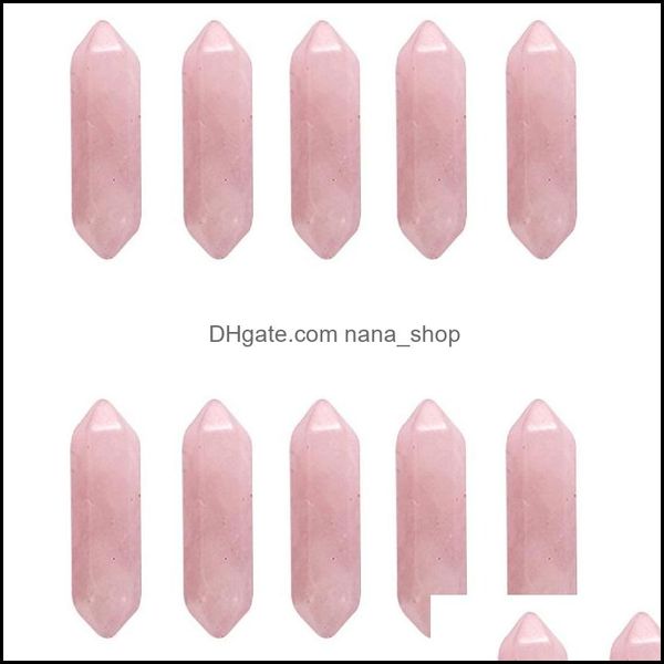 

charms jewelry findings components natural stone hexagonal pillar point amethyst rose quartz opal pendants for jewelr dhozh, Bronze;silver