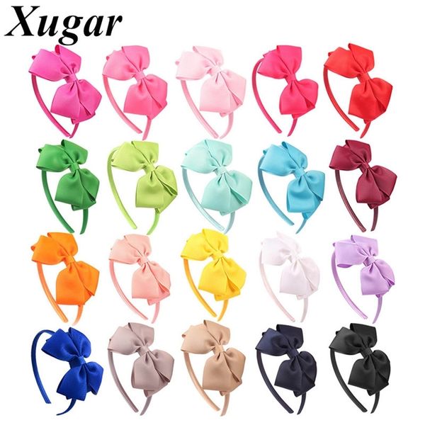 

20pcs/lot solid hairband for girls grisgrain ribbon hair bows headband children kids handmade hair hoop hair accessories lj201226, Slivery;white