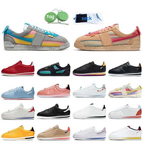 

outdoor trainers union la x cortez women mens running shoes 2022 sesame smoke grey lemon frost leather nylon black white classic cortez